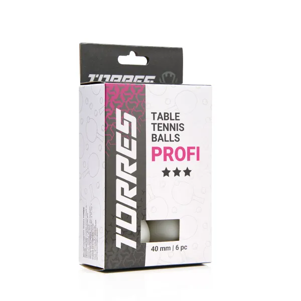 Мяч для наст. тенниса TORRES Profi 3*, TT23012, диам. 40+мм, упак. 6 шт, белый за 338.30 ₽ в Новороссийске