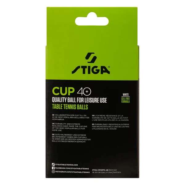 Мяч для наст. тенниса Stiga Cup ABS, 1110-2510-12, диам.40+мм, пластик, упак. 12 шт, белый за 1&nbsp;774.80 ₽ в Новороссийске