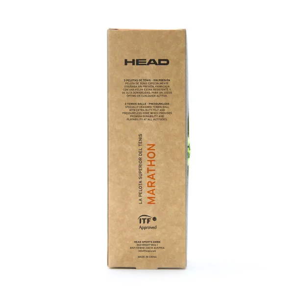 Мяч теннисный HEAD Marathon 3B, 578183, крафт. упак.3шт, без давления, фетр, нат.резина,желтый за 1&nbsp;055.70 ₽ в Новороссийске