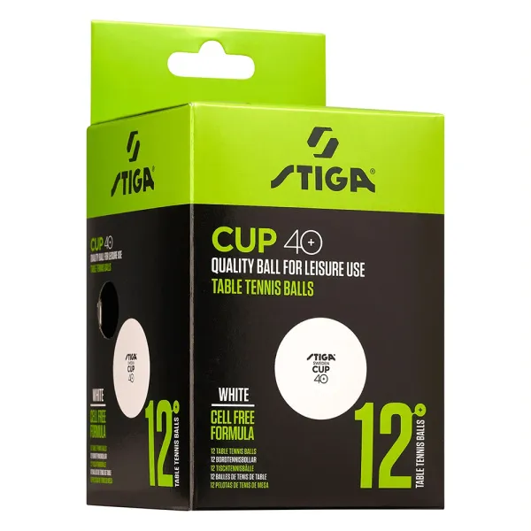 Мяч для наст. тенниса Stiga Cup ABS, 1110-2510-12, диам.40+мм, пластик, упак. 12 шт, белый за 1&nbsp;774.80 ₽ в Новороссийске