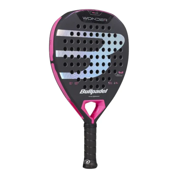 Ракетка для падела BULLPADEL Wonder 27, 497250, для продв.игроков, стекловолокно, карбон, черно-роз за 42&nbsp;969.20 ₽ в Новороссийске