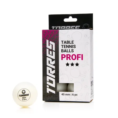 Мяч для наст. тенниса TORRES Profi 3*, TT23012, диам. 40+мм, упак. 6 шт, белый за 338.30 ₽ купить в Новороссийске