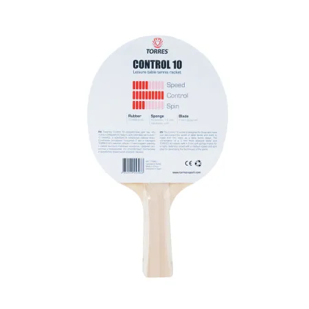 Ракетка для н/т TORRES Control 10, TT0001, для начинающих, накладка 1,5 мм, конич. ручка за 426.70 ₽ купить в Новороссийске
