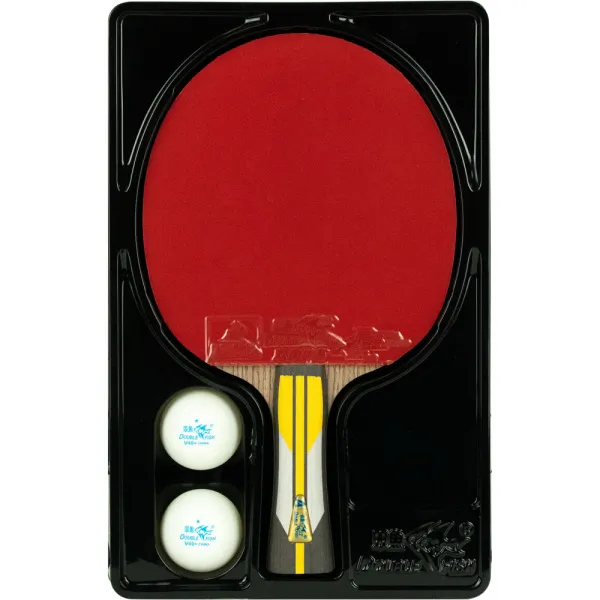 Ракетка для н/т DOUBLE FISH 6A+C, для подвин.,ITTF Appr.,накл. 2,1 мм, конич. ручка+ 2 мяча V40+мм за 3&nbsp;442.50 ₽ в Новороссийске